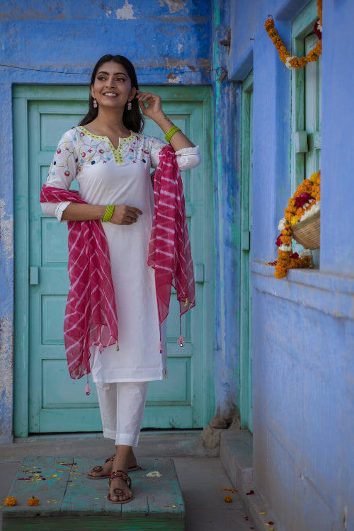 Shop Prismas White Kurti Pants for a Stylish Look