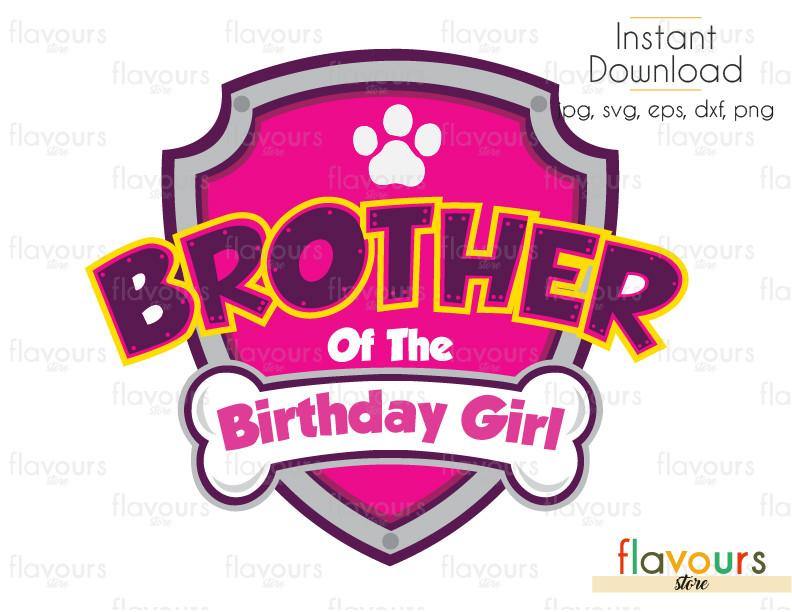 Download Brother Of The Birthday Girl - Paw Patrol Silhouette ...