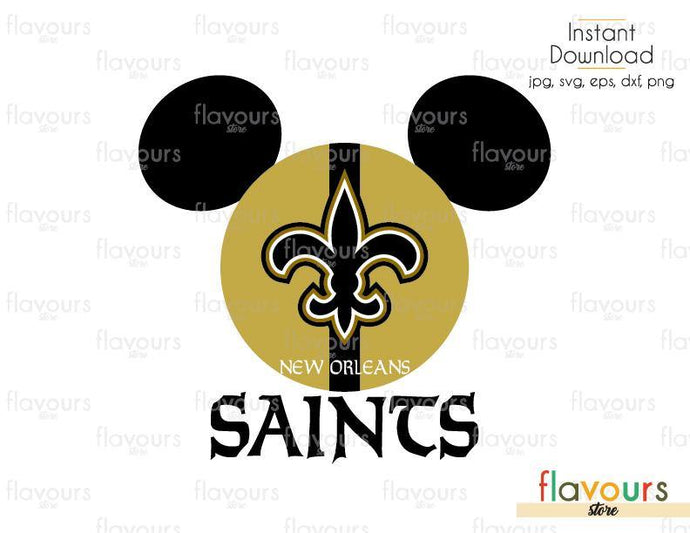 Download Mickey New Orleans Saints Cuttable Design Files Svg Eps Dxf Png Flavoursstore