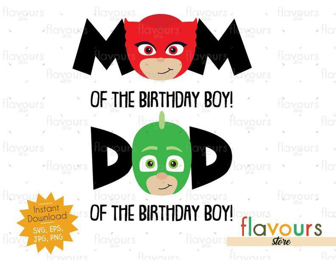 Mom And Dad Of Birthday Boy Owlette And Gekko Pj Mask Instant Do Flavoursstore