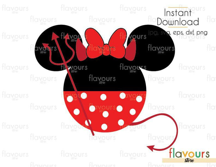 Download Minnie Devil Halloween - Cuttable Design Files (Svg, Eps ...