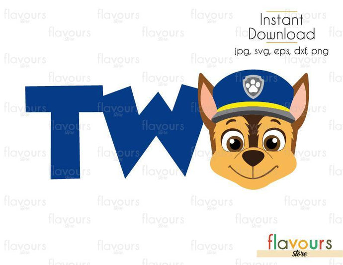 Download Two Birthday Chase Paw Patrol Cuttable Design Files Svg Eps D Flavoursstore