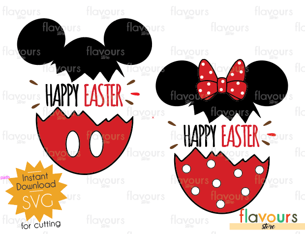 Happy Easter - Minnie and Mickey Easter Eggs - Disney - INSTANT DOWNLO ...