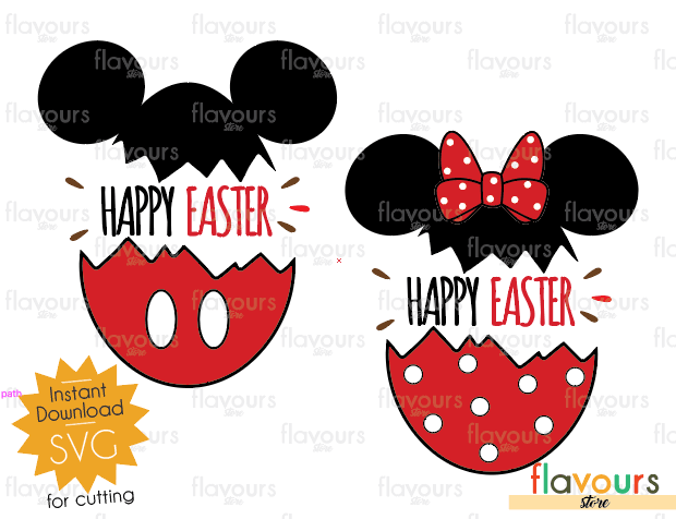 Happy Easter - Minnie and Mickey Easter Eggs - Disney - INSTANT DOWNLO