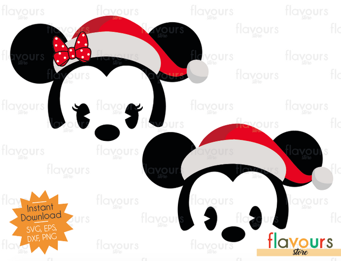 Download Baby Minnie And Mickey Santa Hat Svg Cut File Flavoursstore