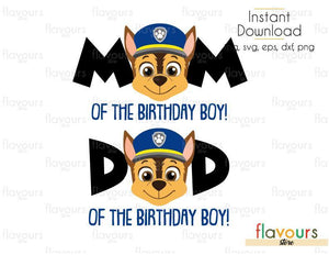 Download Mom and Dad of the Birthday Boy - Chase - Paw Patrol - Cuttable Design - FlavoursStore
