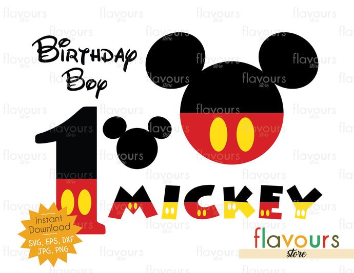 Download 1st Birthday Mickey Set Svg Cut File Flavoursstore