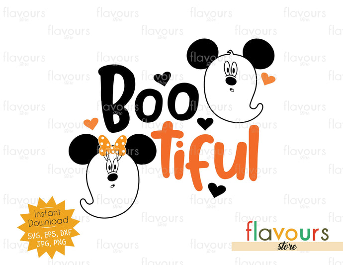 Boo Tiful Mickey Minnie Ghost Halloween Svg Cut File Flavoursstore