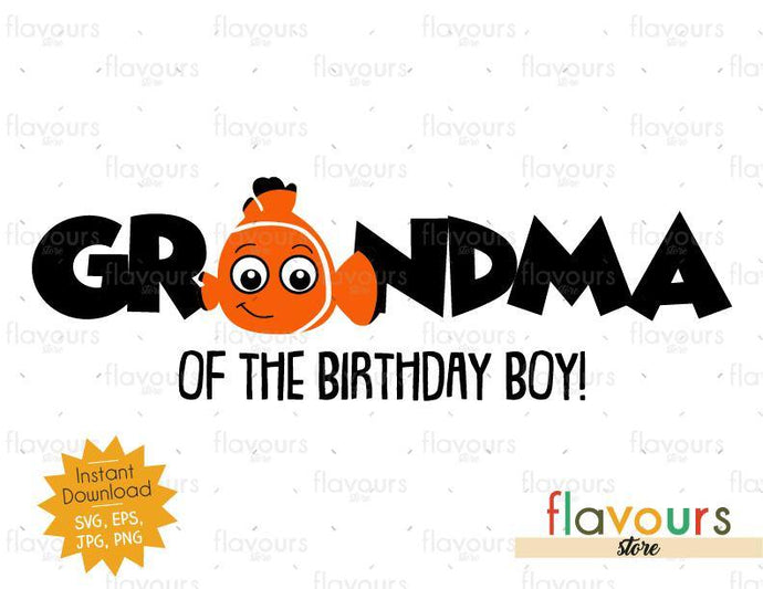 Download Grandma Of The Birthday Boy Nemo Instant Download Svg Files Flavoursstore