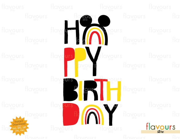 Download Happy Birthday Mickey Rainbow Svg Cut File Flavoursstore