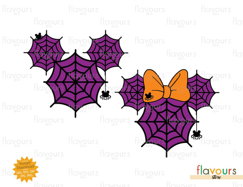 Halloween Mickey Mouse Ears Svg, Scene Spider Web Svg