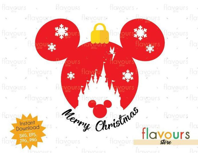 Download Mickey Castle Merry Christmas Ball Svg Cut File Flavoursstore