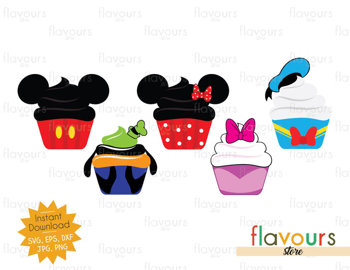Download Mickey Club Cupcakes Bundle Svg Cut File Flavoursstore