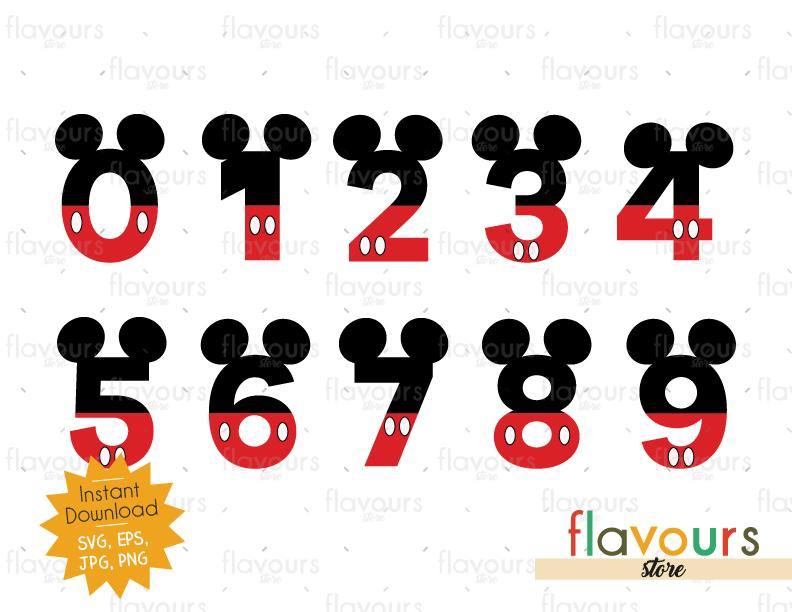 Download Mickey Numbers Inspired - Instant Download - SVG Cut File - FlavoursStore