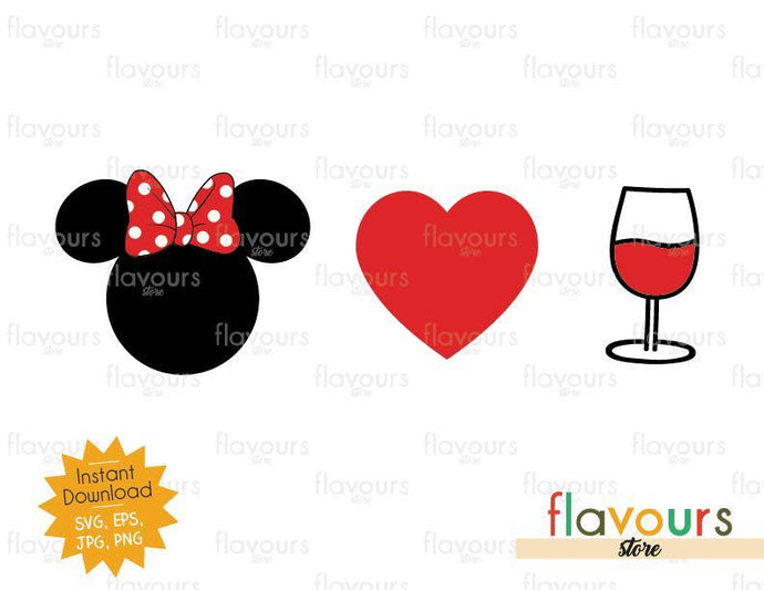 Download Minnie Heart Wine - Disney Epcot - SVG Cut File ...