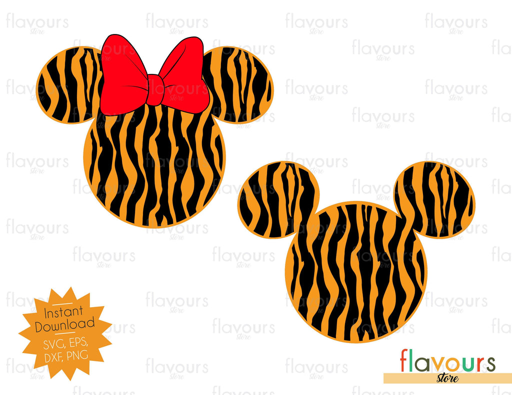 Download Mickey And Minnie Tiger Pattern - Animal Kingdom - SVG File - FlavoursStore