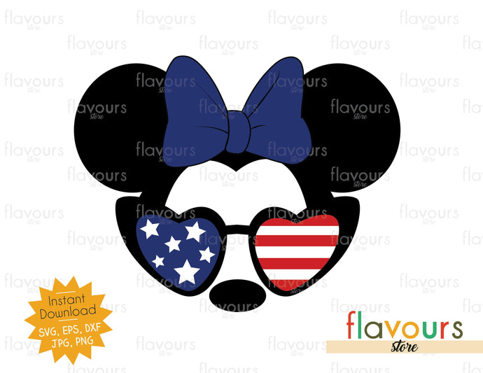 Download Minnie Usa Flag Sunglasses Instant Download Svg Cut File Flavoursstore