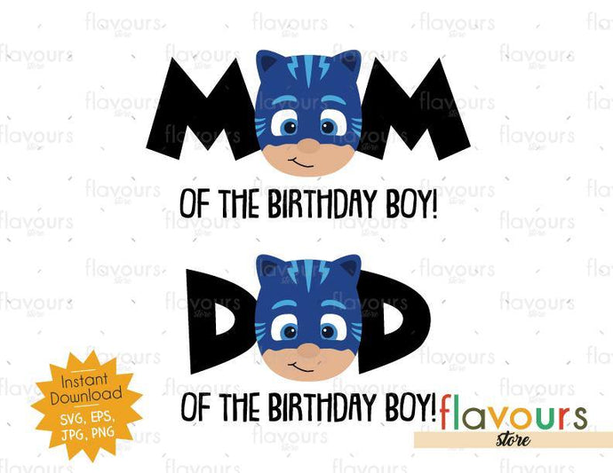 Download Mom And Dad Of Birthday Boy Cat Boy Pj Mask Instant Download S Flavoursstore PSD Mockup Templates