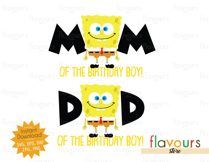 Download Mom And Dad Of The Birthday Boy Spongebob Svg Files Flavoursstore