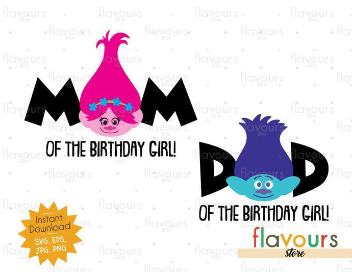 Download Mom And Dad Birthday Girl Poppy And Branch Trolls Instant Downlo Flavoursstore