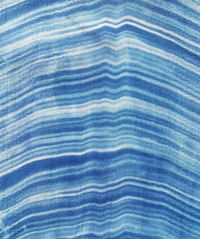 Indigo stripes on silk in various shades of blue