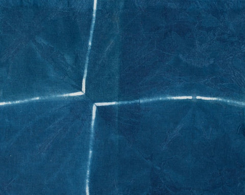 Indigo shibori dyed silk