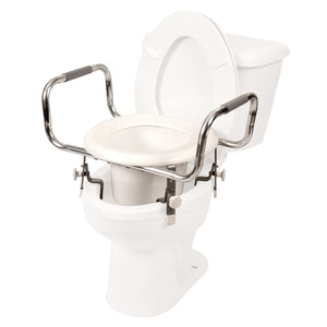 padded raised toilet seat with arms