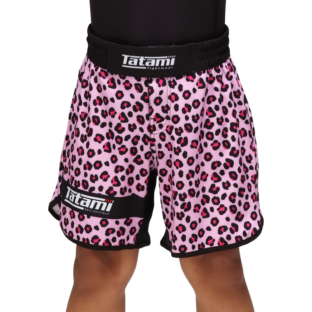 Image of Tatami Fightwear Kids Recharge Fight Shorts - Pink Leopard