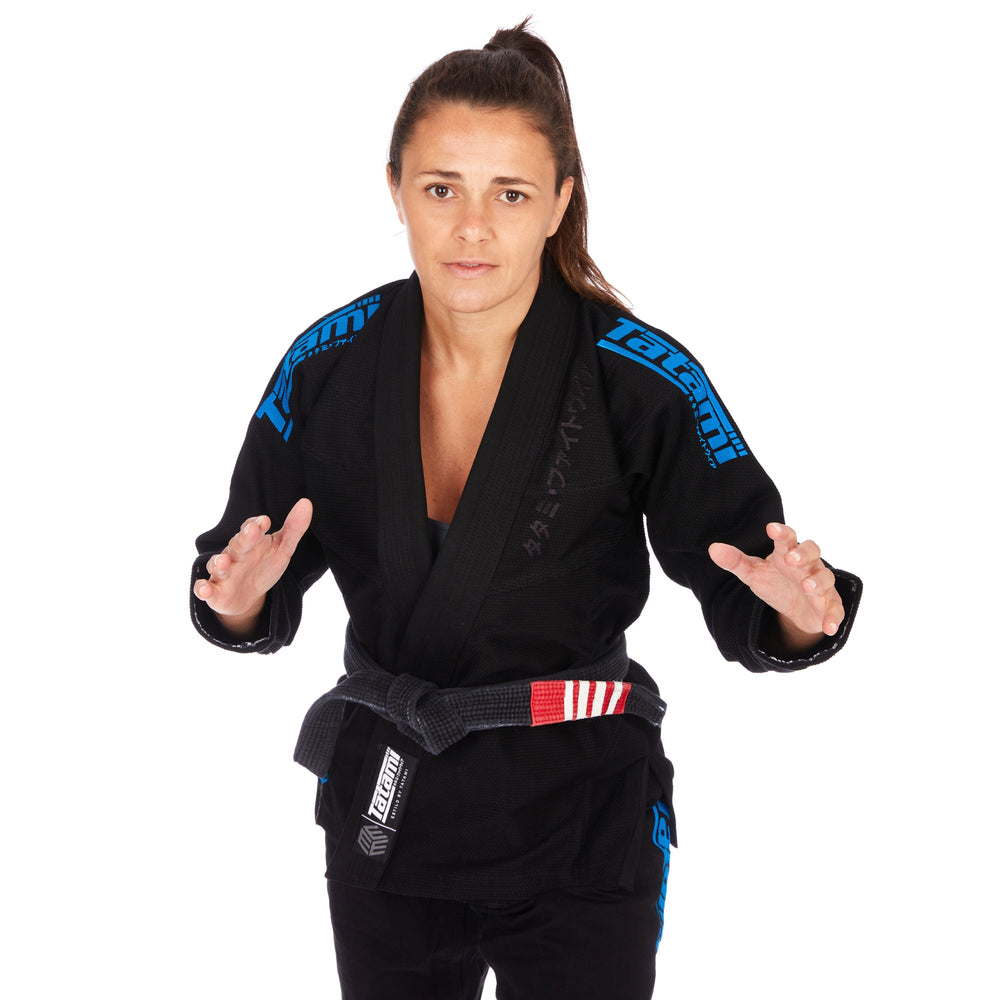 Image of Tatami Fightwear Ladies Estilo Black Label BJJ Gi - Blue on Black