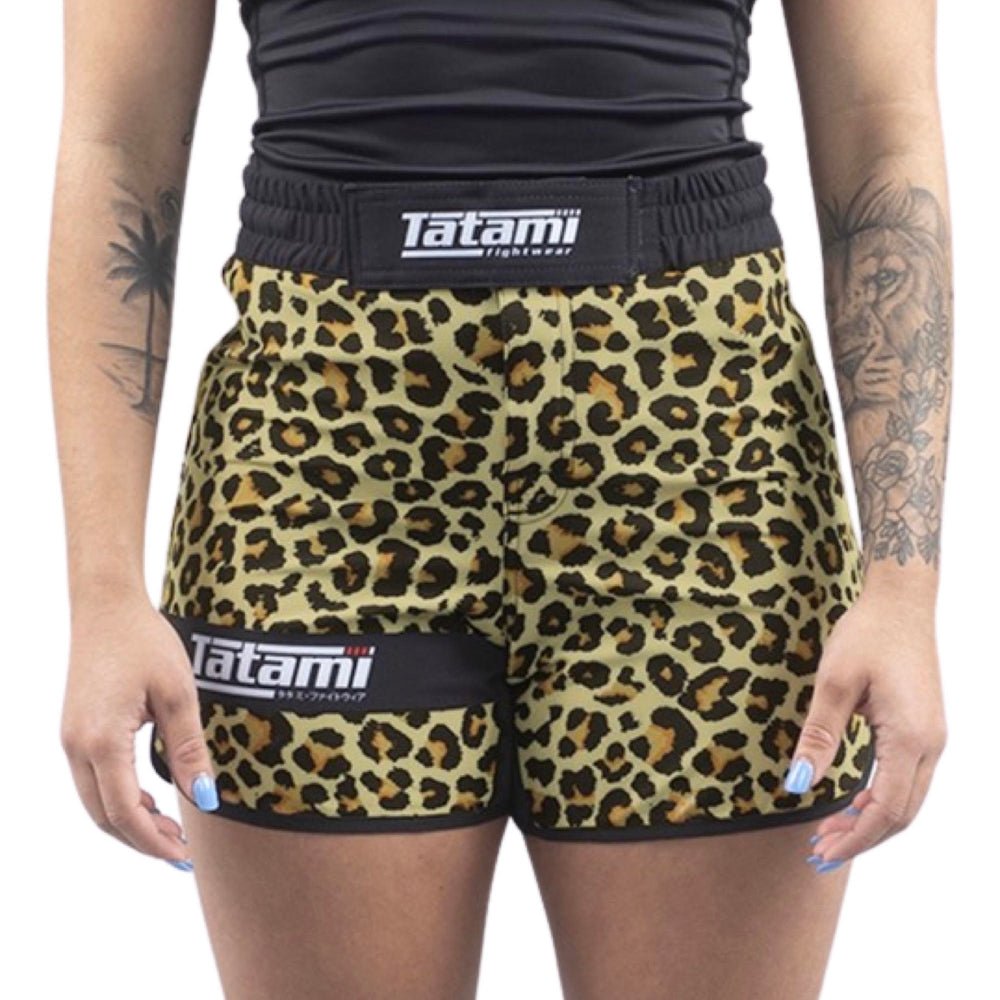 Image of Tatami Fightwear Ladies Recharge Fight Shorts - Leopard