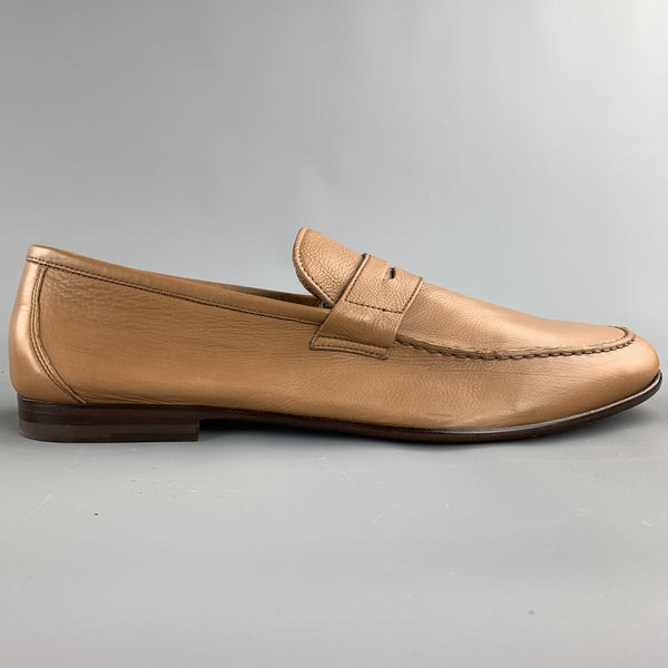 tan leatherette slip on loafer