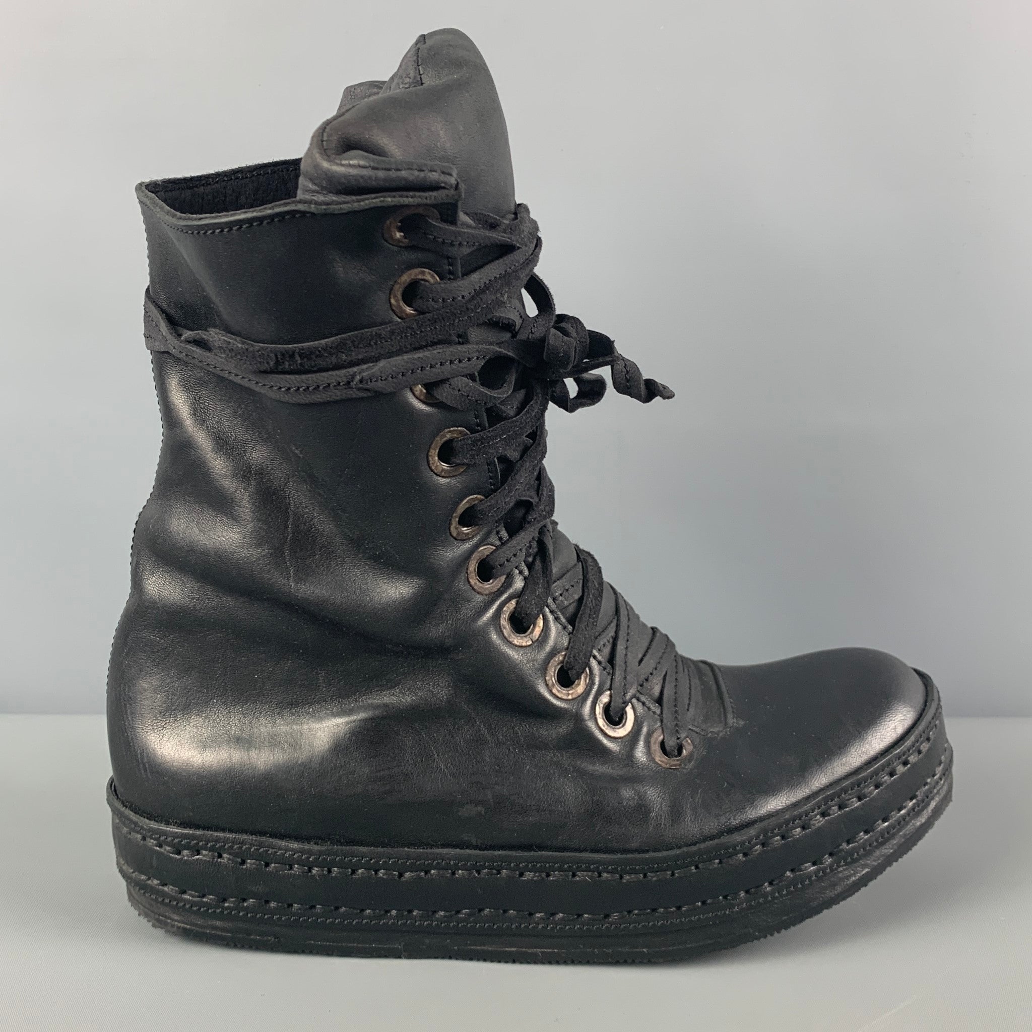 THE ROW Size 7.5 Black Leather Lace Up Boots – Sui Generis Designer  Consignment