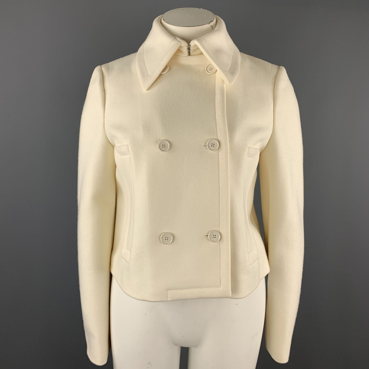 MICHAEL KORS Size 12 Cream Virgin Wool Double Breasted Jacket – Sui Generis  Designer Consignment