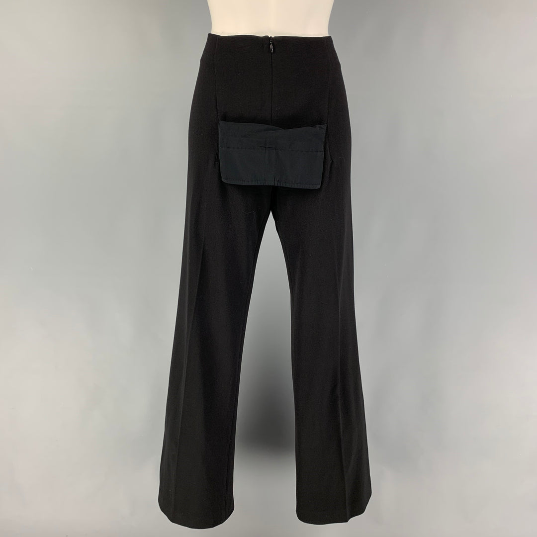 Jean Paul Gaultier JPG Black Wool Sailor Pants Wide Leg hi-rise