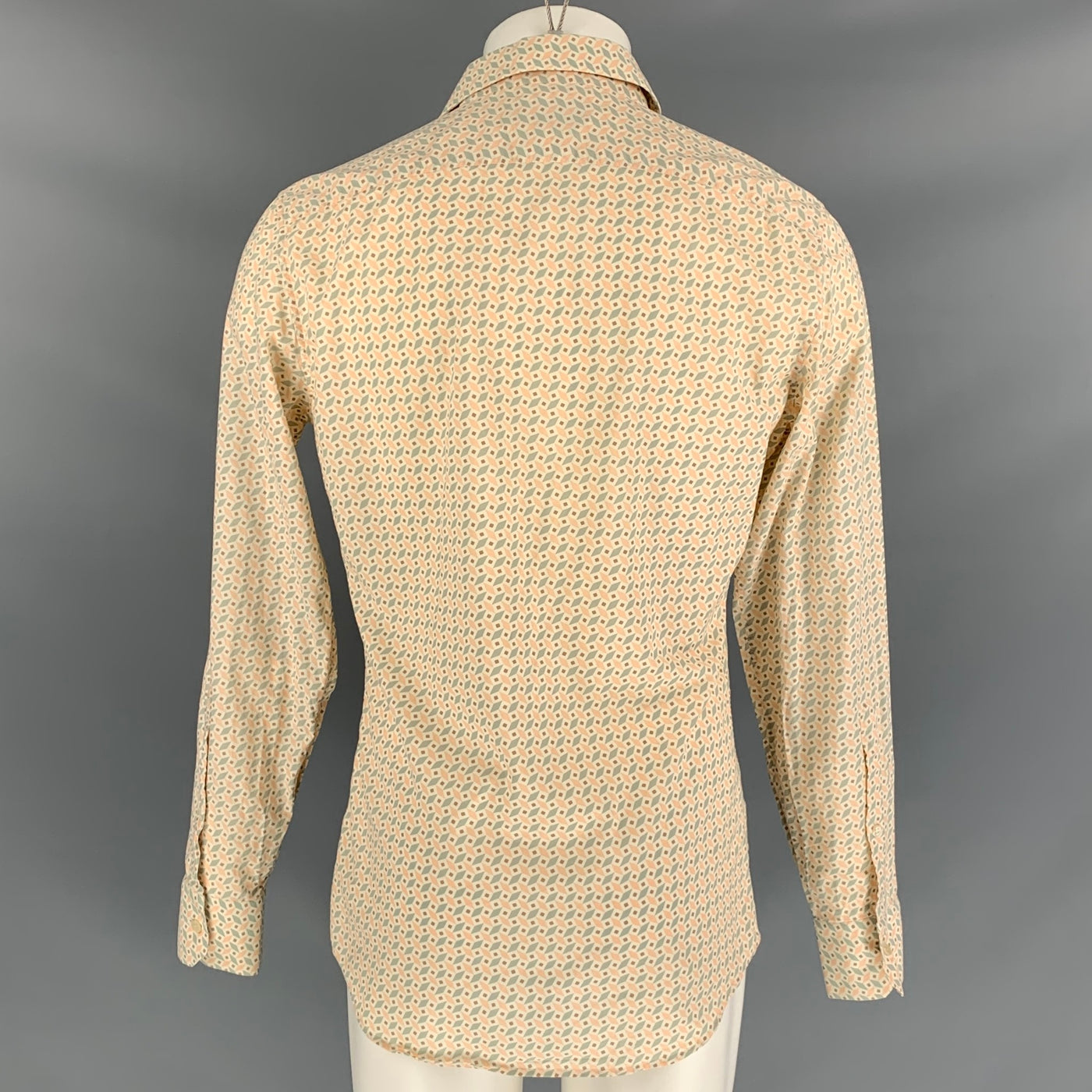 BURBERRY PRORSUM Size M Multi-Color Geometric Cotton Long Sleeve Shirt