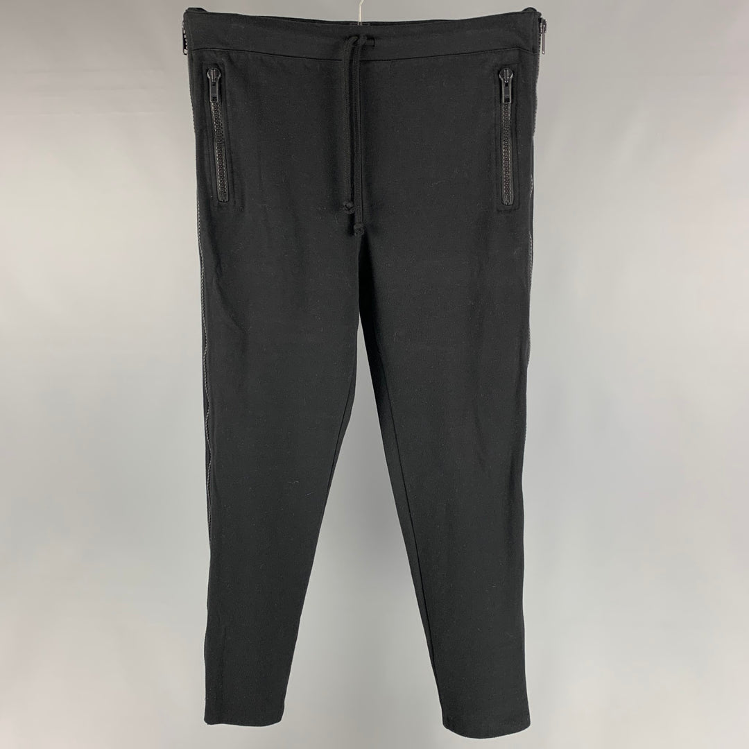 GIVENCHY Size L Black Solid Polyester Cotton Sweatpants Casual Pants