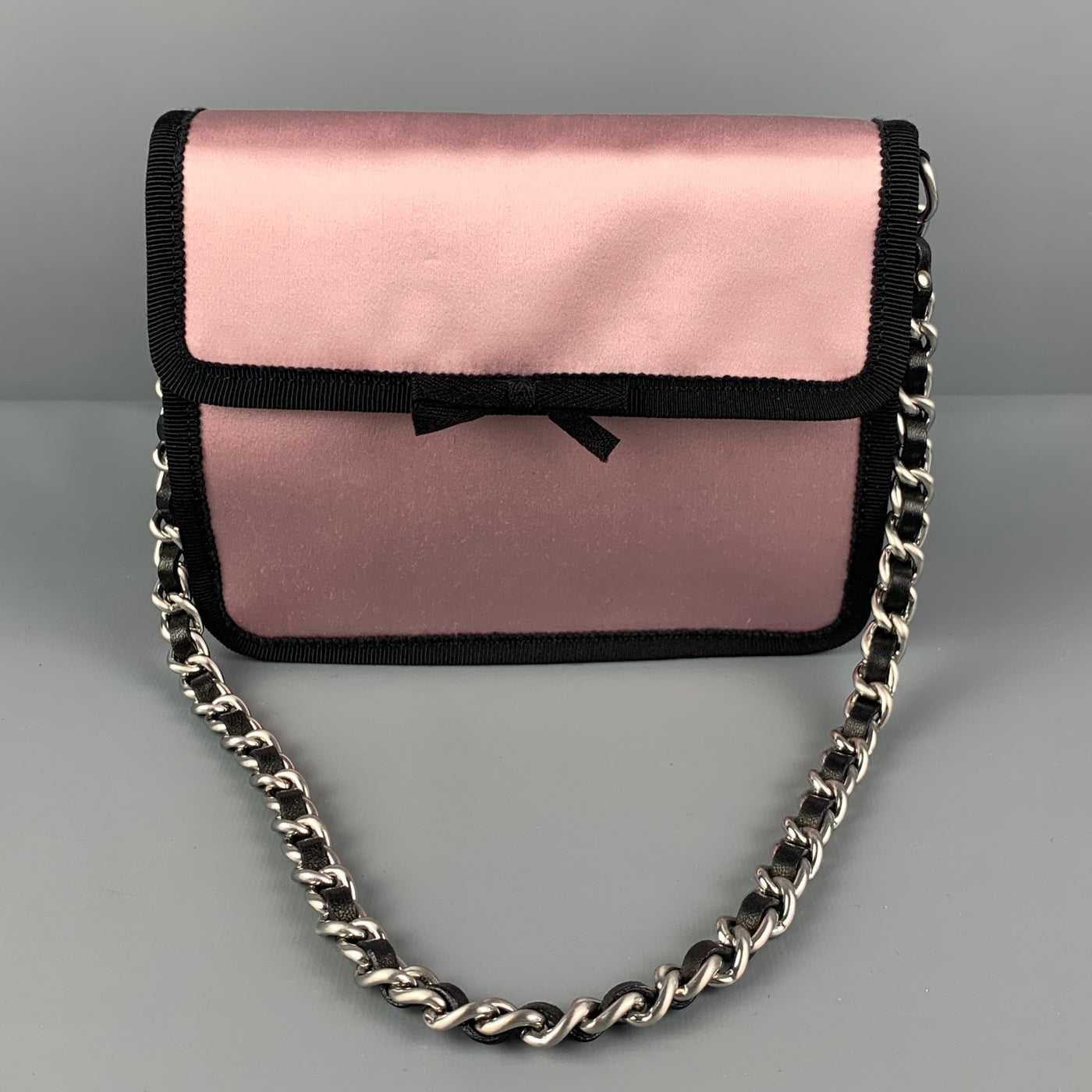 PRADA Pink Black Silk Satin Evening Handbag – Sui Generis Designer  Consignment