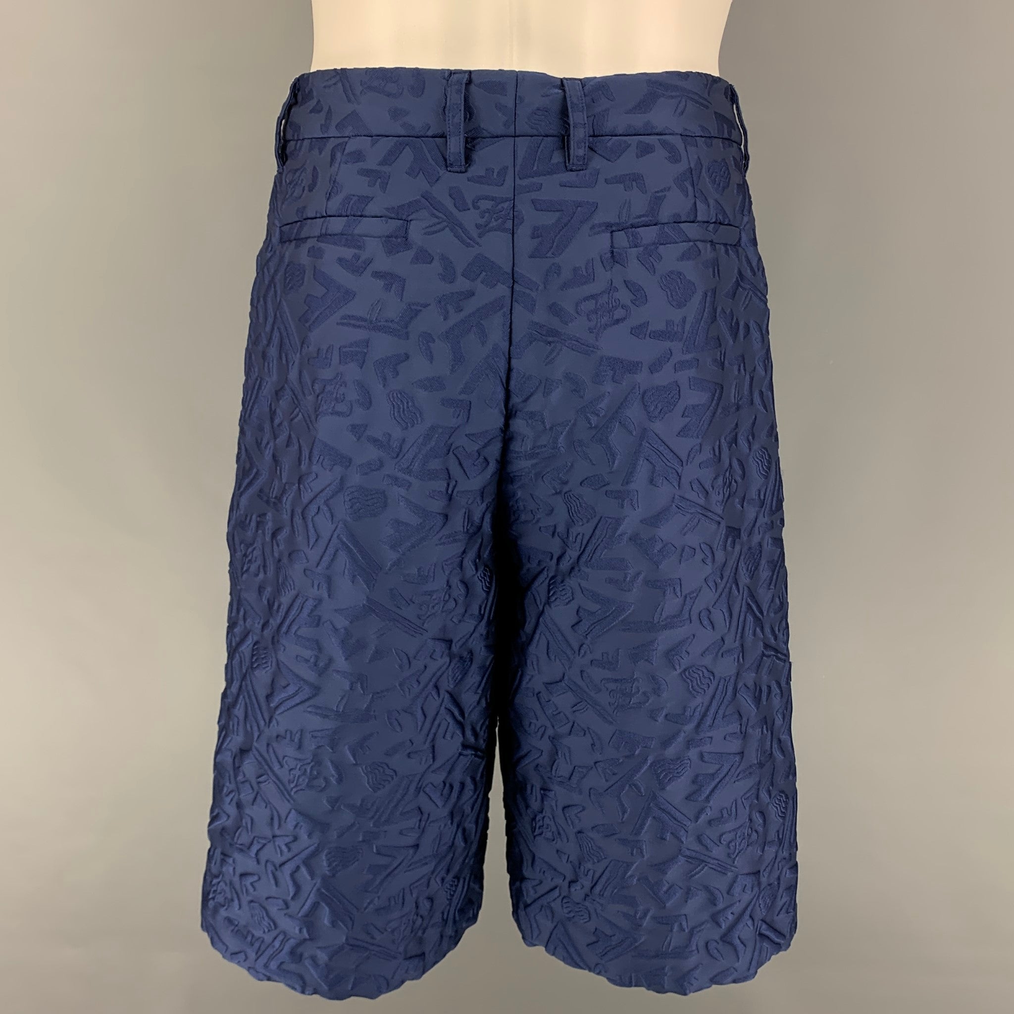 Louis Vuitton 3D Monogram Jogging Shorts Blue Grey. Size 36