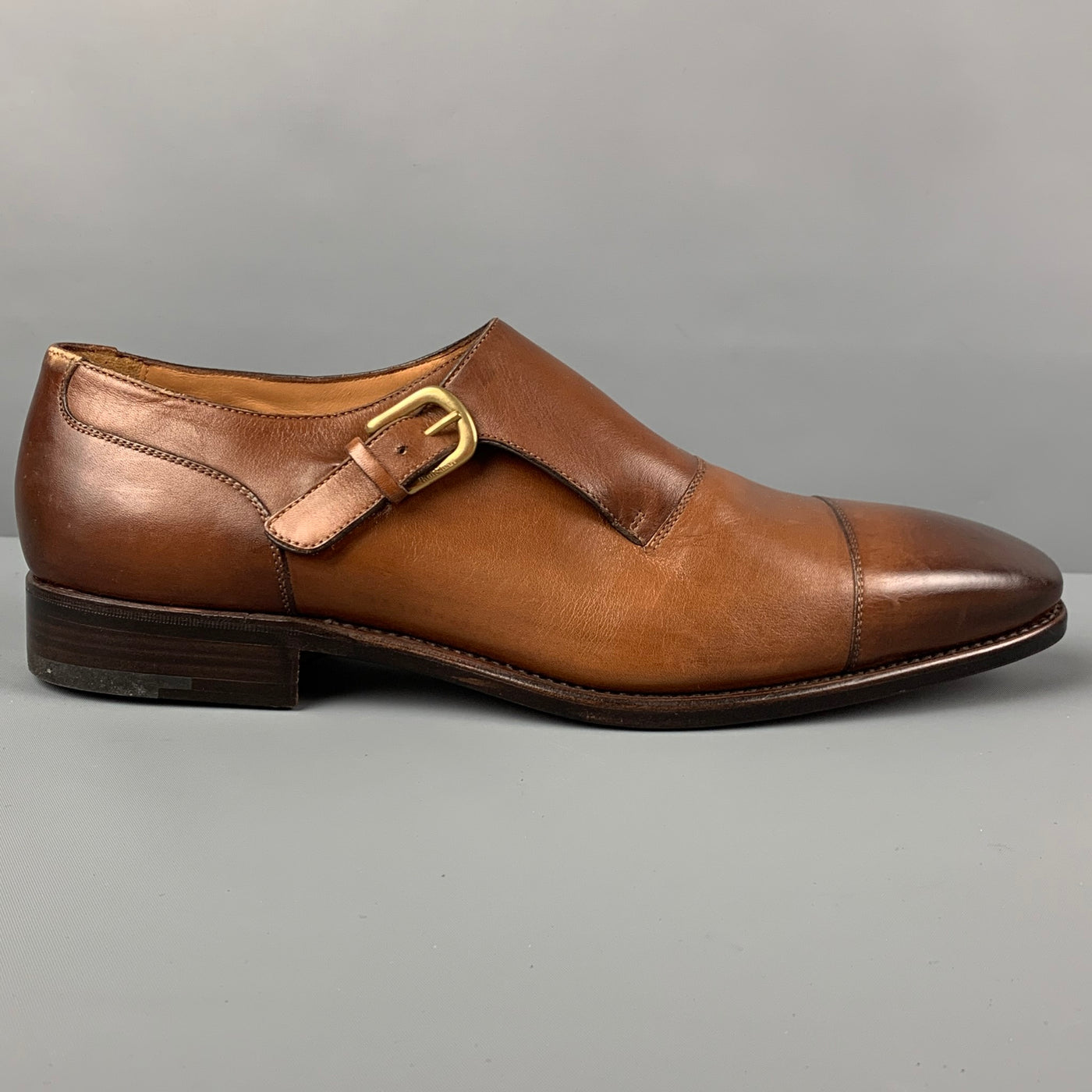 PAUL STUART Size 11 Tan Antique Leather Monk Strap Lace Up Shoes – Sui  Generis Designer Consignment