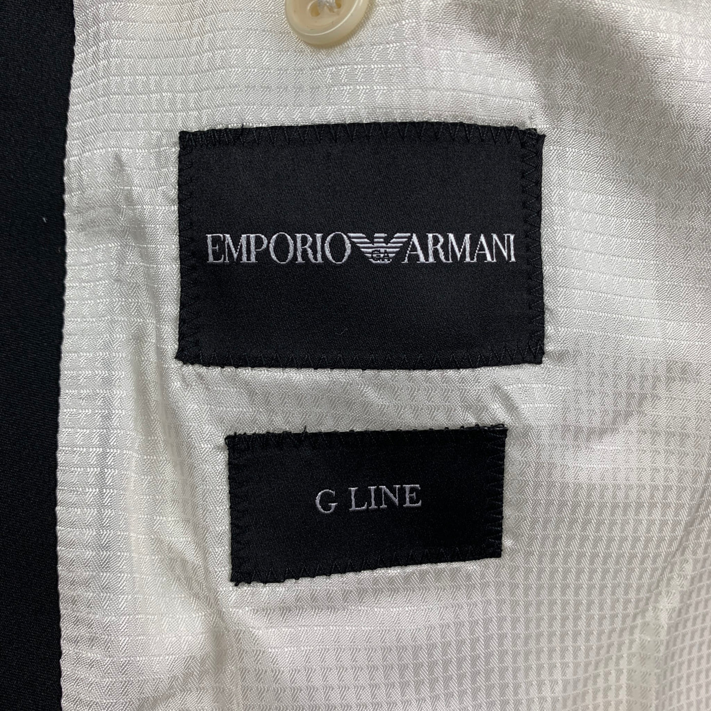 EMPORIO ARMANI Size 48 White & Black Viscose Peak Lapel Sport Coat – Sui  Generis Designer Consignment