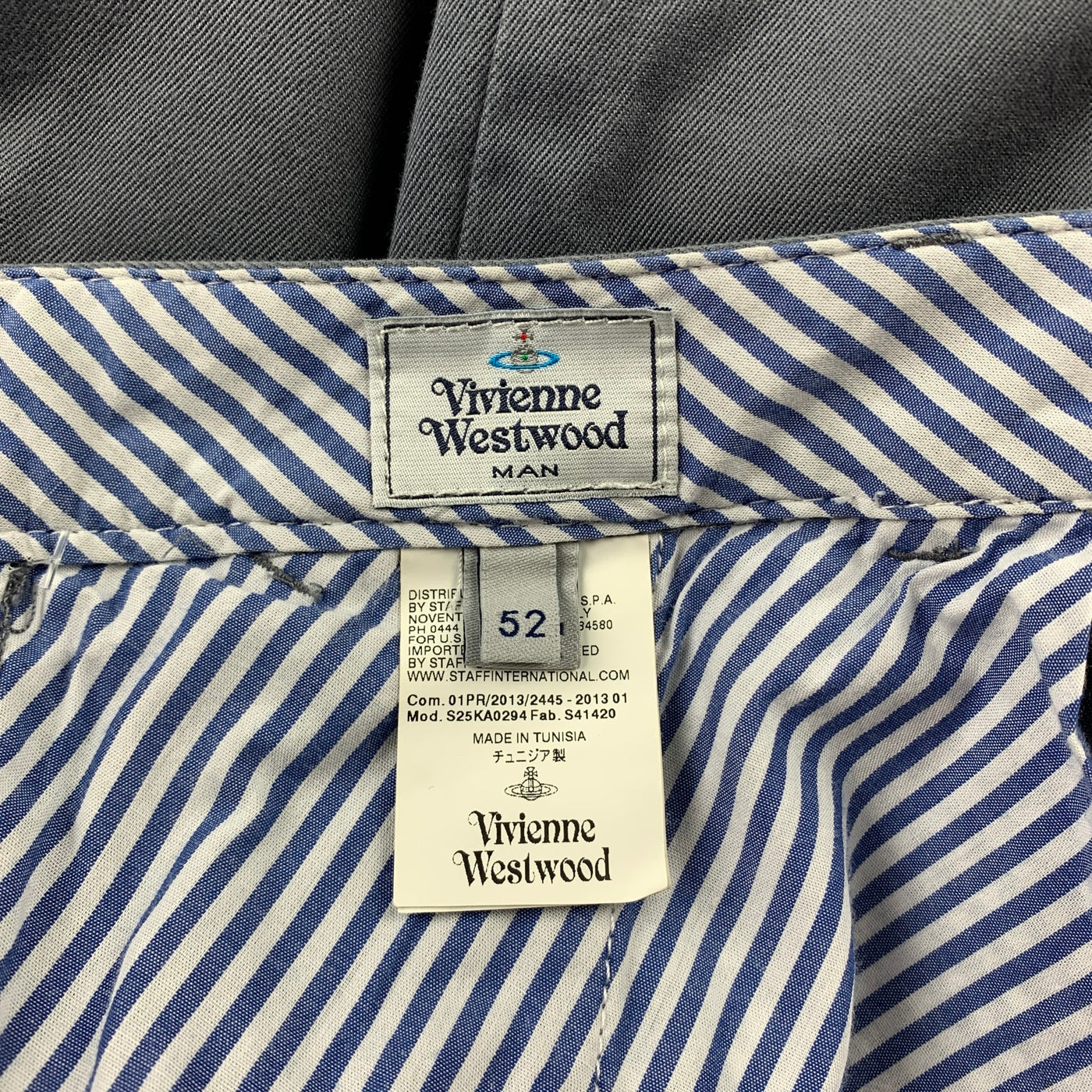 VIVIENNE WESTWOOD MAN Size 36 Grey Cotton Zip Fly Drop Crotch