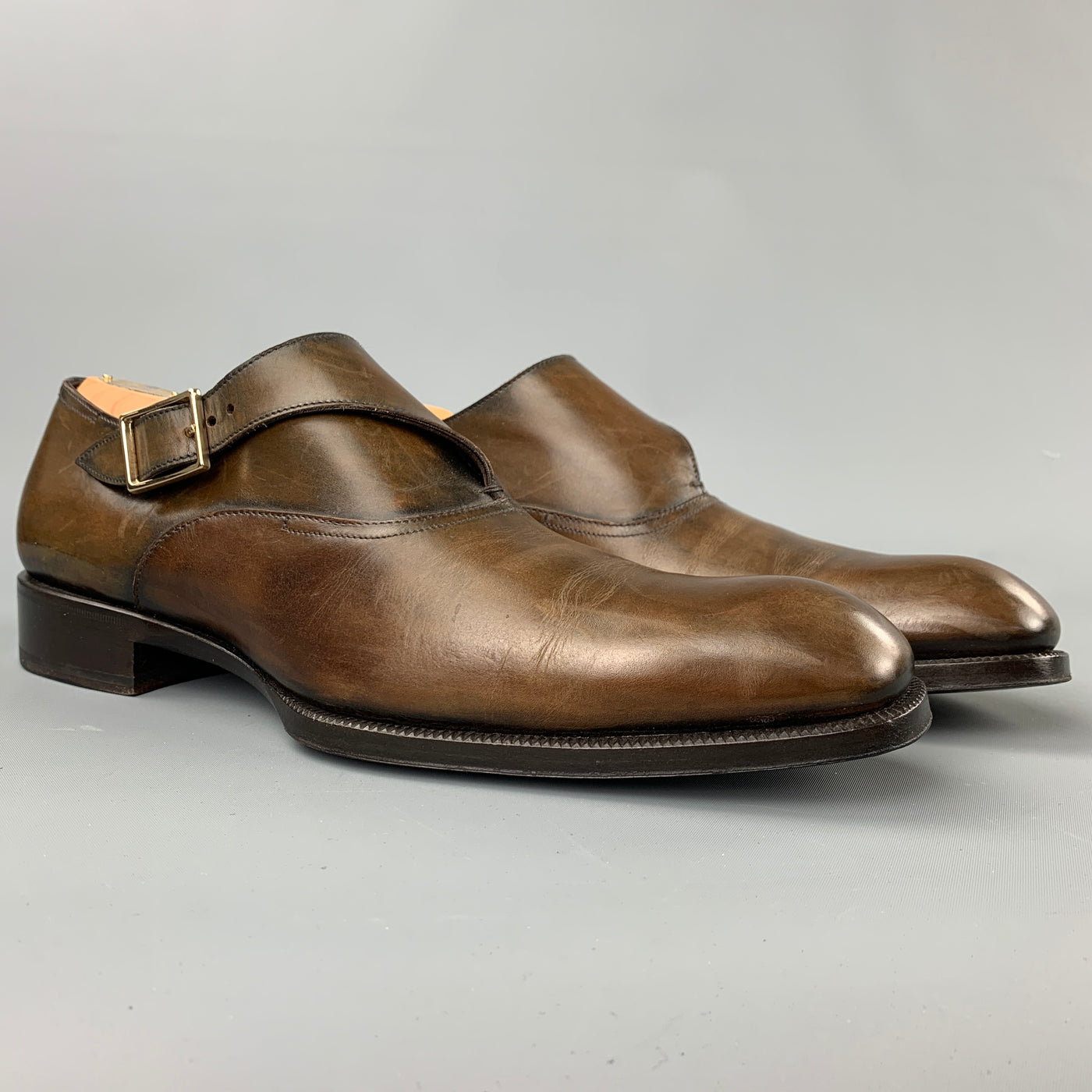 TOM FORD Edgar Size 10 Brown Antique Leather Monk Strap Loafers – Sui  Generis Designer Consignment