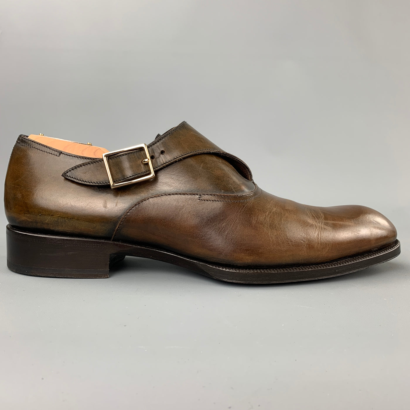 TOM FORD Edgar Size 10 Brown Antique Leather Monk Strap Loafers – Sui  Generis Designer Consignment