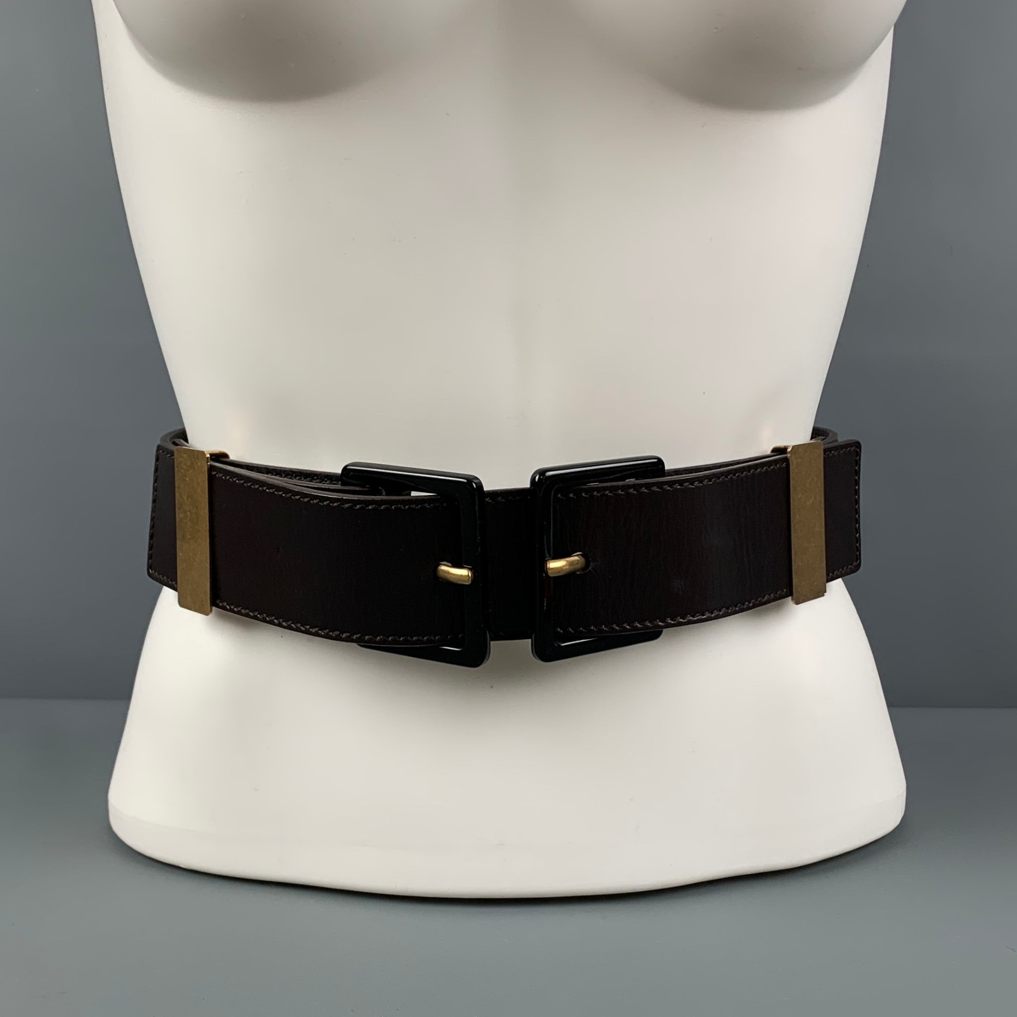 Yves Saint Laurent Vintage Tan Suede Wide Waist Belt