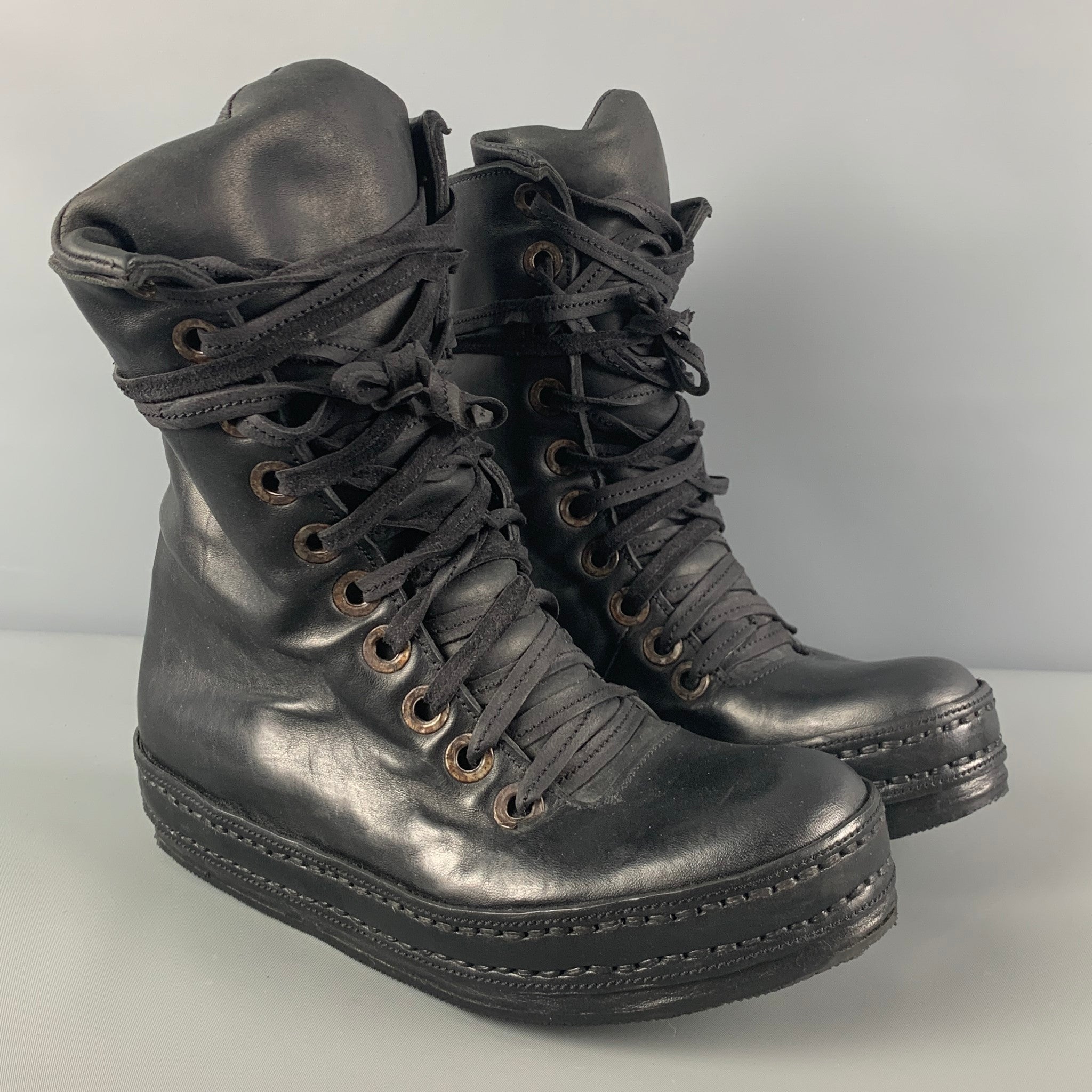 LOUIS VUITTON Size 6.5 Black Patches Leather Metropolis Ranger Boots – Sui  Generis Designer Consignment