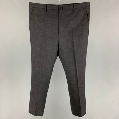 LANVIN Size 34 Charcoal Wool Zip Fly Dress Pants