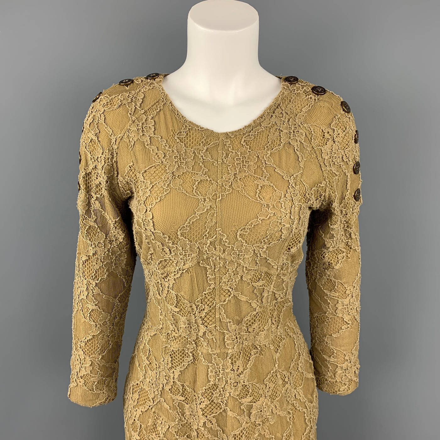 BURBERRY PRORSUM Size 8 Olive Lace Cotton Blend Shift Dress – Sui Generis  Designer Consignment