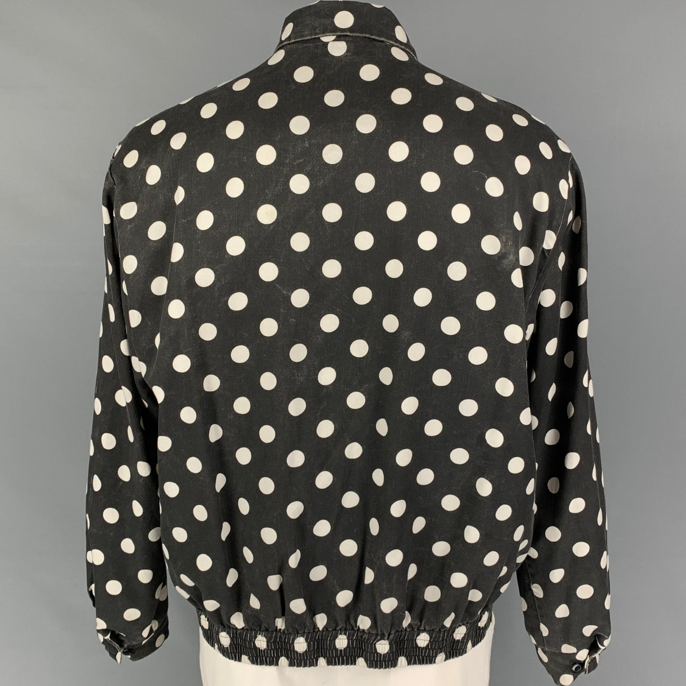 SUPREME Size XL Black White Polka Dot Rayon Zip Up Jacket – Sui