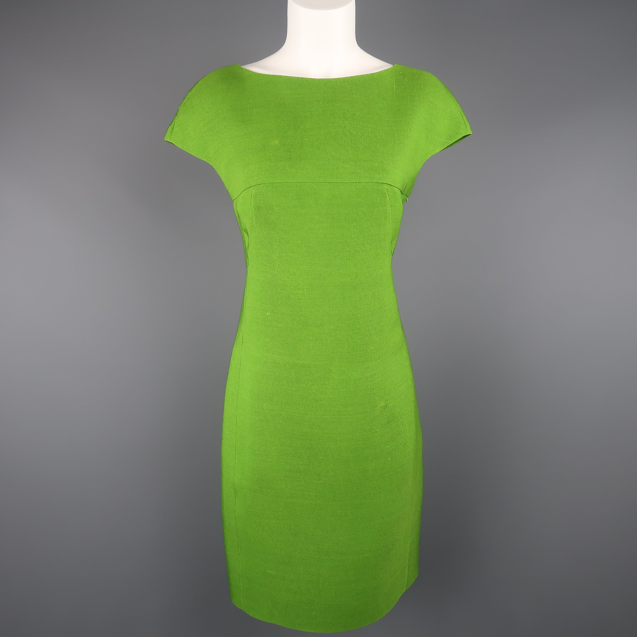 green silk cocktail dress