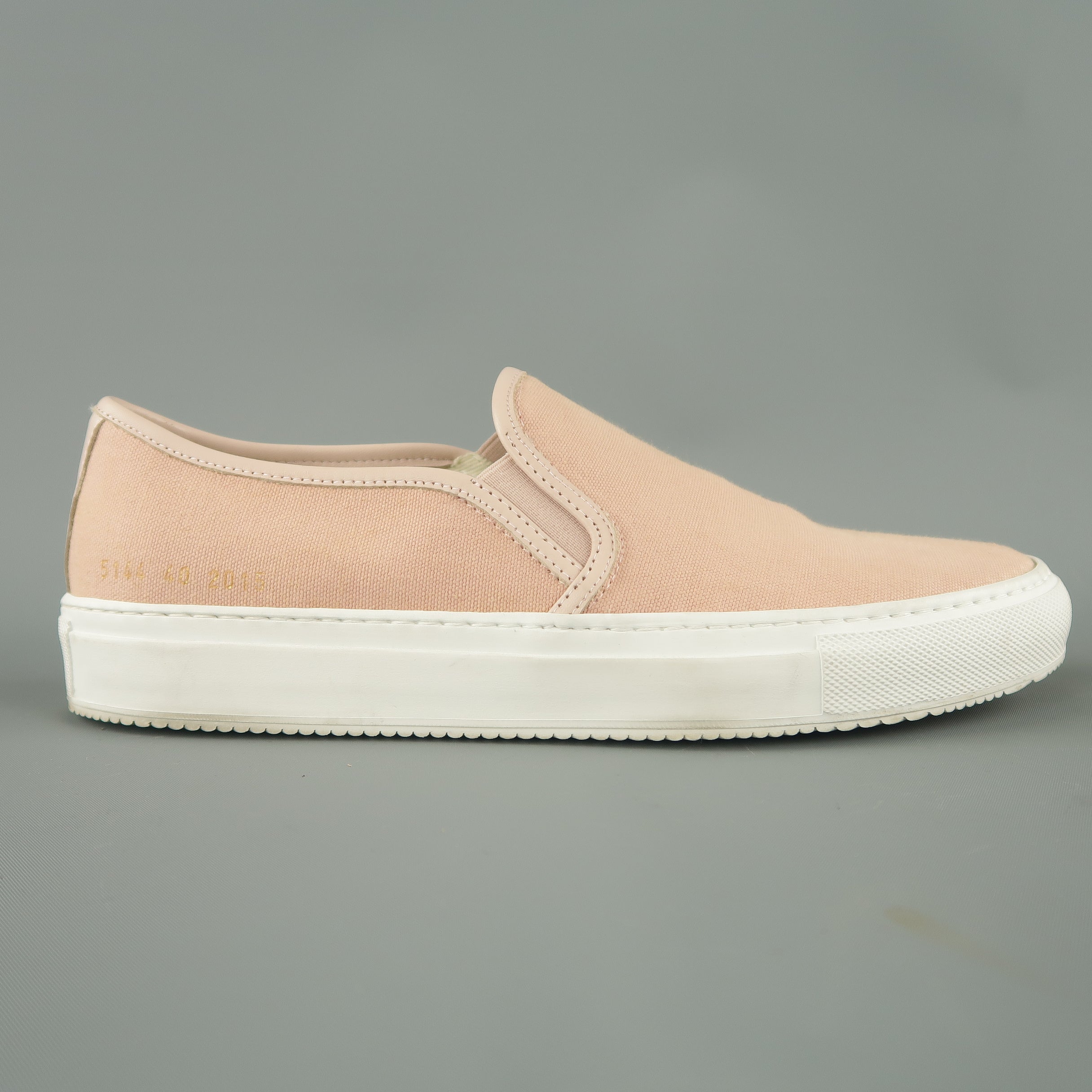 pink leather slip on sneakers